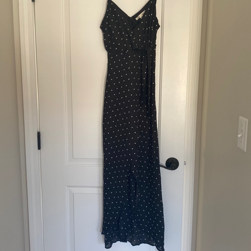 Black polka dot spaghetti strapped dress